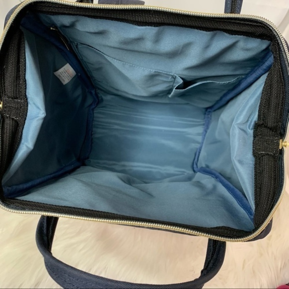 Japan Anello Backpack Purse Red Blue Cream and Leather Details Clean - Picture 3 of 5
